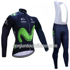 Conjunto Maillot + Culotte largo con tirantes 2017 Movistar Team Mujer N001